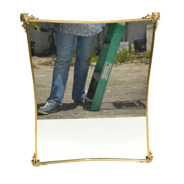 1950's Italian Mid-Century Modern Brass & Bronze Wall Mirror For Sale - Image 12 of 12