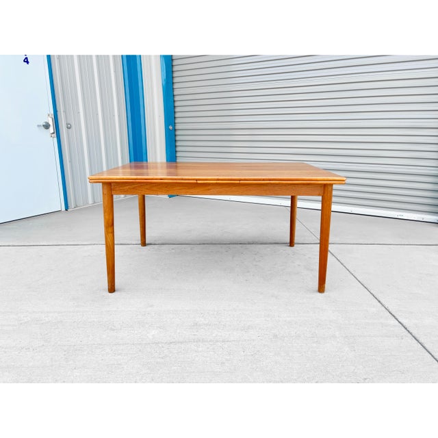 1960s 1960s Danish Modern Teak & Vinyl Dining Set of 6 For Sale - Image 5 of 12