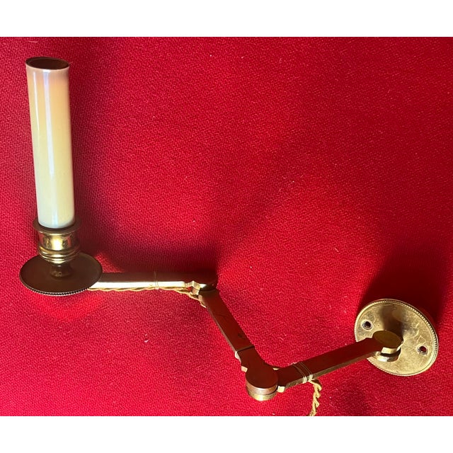 Brass Brass Swing Arm Library Wall Light Sconce Lamp For Sale - Image 8 of 17