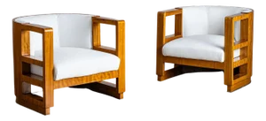 Mid-20th Century Art Deco Armchairs, France