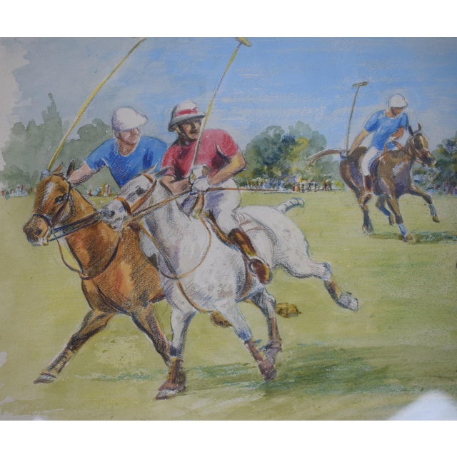 Traditional British Polo Match #4 Watercolour by Helen Anderson (British, 20th Century) For Sale - Image 3 of 5