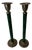 Faux Malachite Candlesticks, 1980s, Set of 2 For Sale