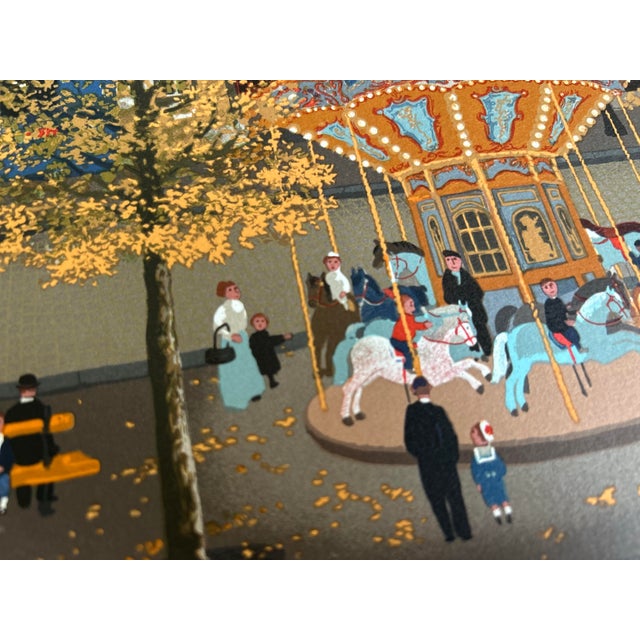 1970s Vintage Paris Street Scene Offset Lithograph After Michel Delacroix For Sale - Image 5 of 12