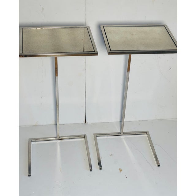 Modern 1990s Modern Sadie Spot Glass Side Tables Pair For Sale - Image 3 of 7