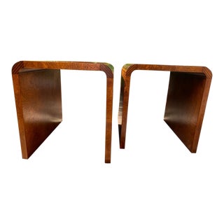 Vintage 1970s American Burlwood Bohemian Mid Century Modern End Tables by Henredon - a Pair For Sale