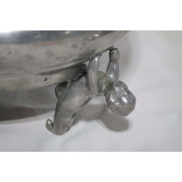 Rare 1930s Starburst Pink Depression Glass Divided Dish, Aluminum, Lidded Carrier For Sale - Image 9 of 9