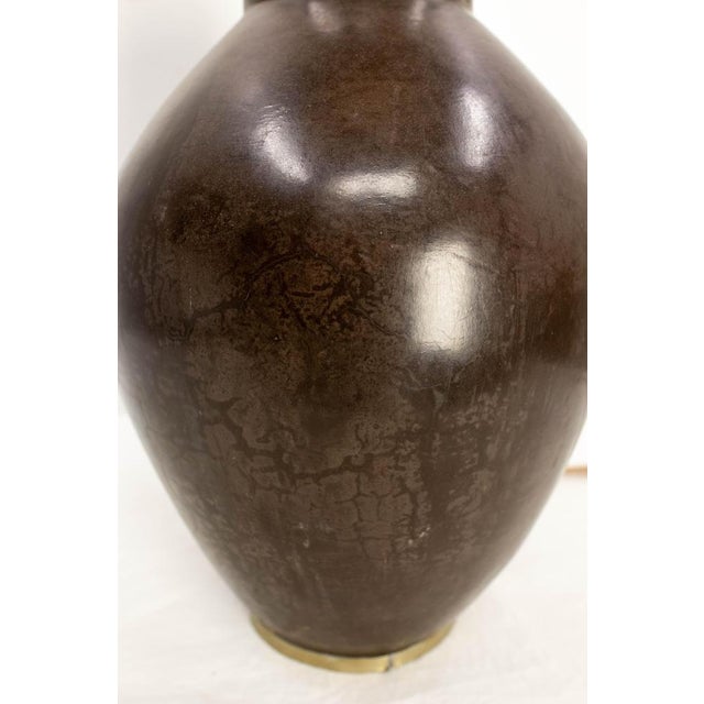 1970s Terracotta Tadelakt Finishing Brown Table Lamp, 1970 For Sale - Image 5 of 8