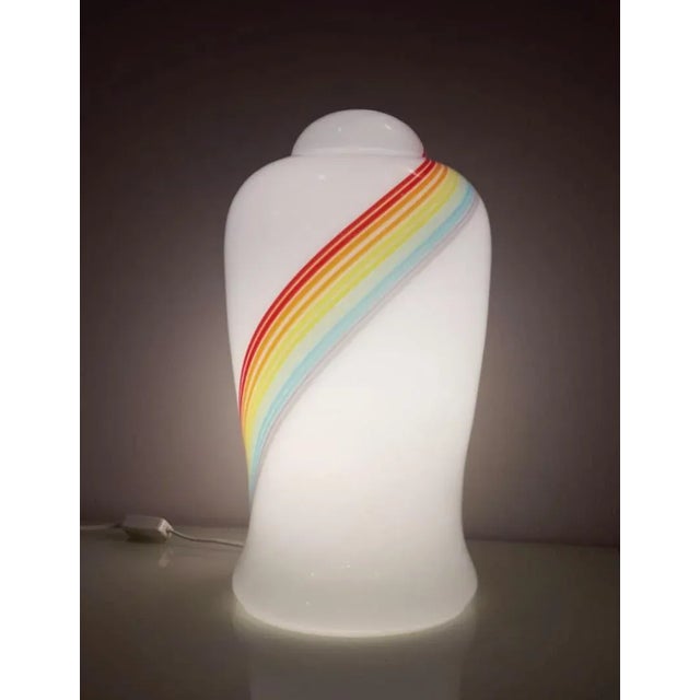 Mid-Century Rainbow Murano Glass Table Lamp For Sale - Image 9 of 11