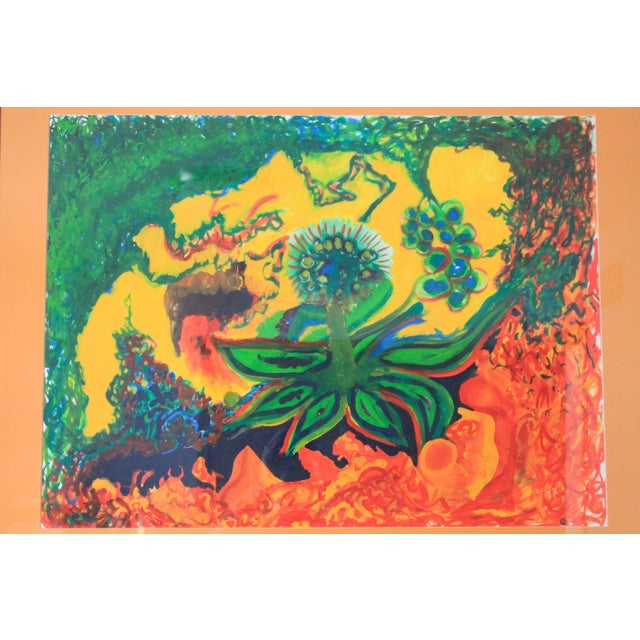 Mid 20th Century Colored Framed Vintage Painting For Sale - Image 5 of 12