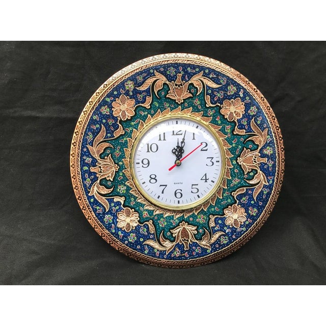 Hand Made Inlaid Wall Clock For Sale - Image 9 of 9