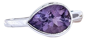 1990s Natural Amethyst Ring 6.5 14k W Gold 1.72 TCW Certified