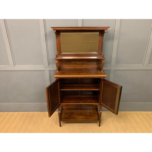 Arts & Crafts Inlaid Rosewood Parlour Cabinet, 1890 For Sale - Image 10 of 18