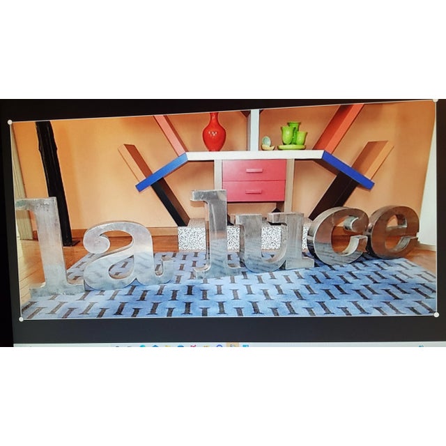 Silver LA LUCE 3-D Aluminium Letters, Set of 6 For Sale - Image 8 of 8