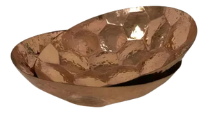 Mid-Century Inspired Hammered Cooper Candy Trinket Bowls Eclectic by Tom Dixion - a Pair