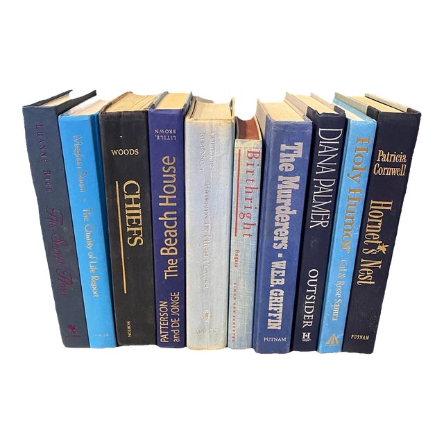 Vintage Late 20th Century Blue Books - Set of 10 For Sale