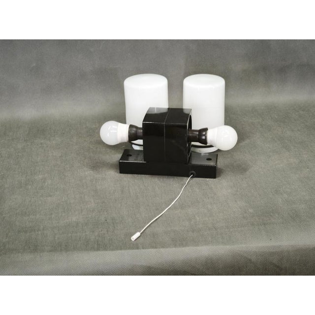 Opaline Glass and Bakelite Wall Lights, Former Czechoslovakia, 1960s, Set of 2 For Sale - Image 6 of 9