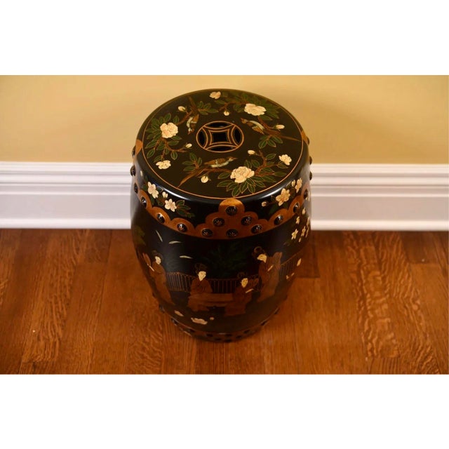 Vintage Chinese Barrel-Form Ceramic Garden Stool For Sale - Image 4 of 6