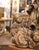 Pair 18th Century Italian Baroque Carved Painted Wood Adoring Angel Sculptures For Sale - Image 9 of 16