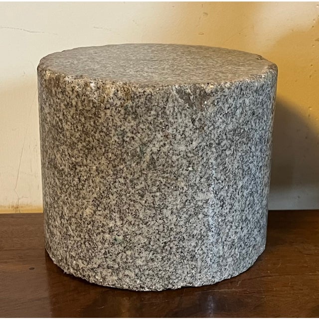 19th Century Antique 19th Century French Empire Granite Stone Round Table Top Column Display Base or Stand For Sale - Image 5 of 14