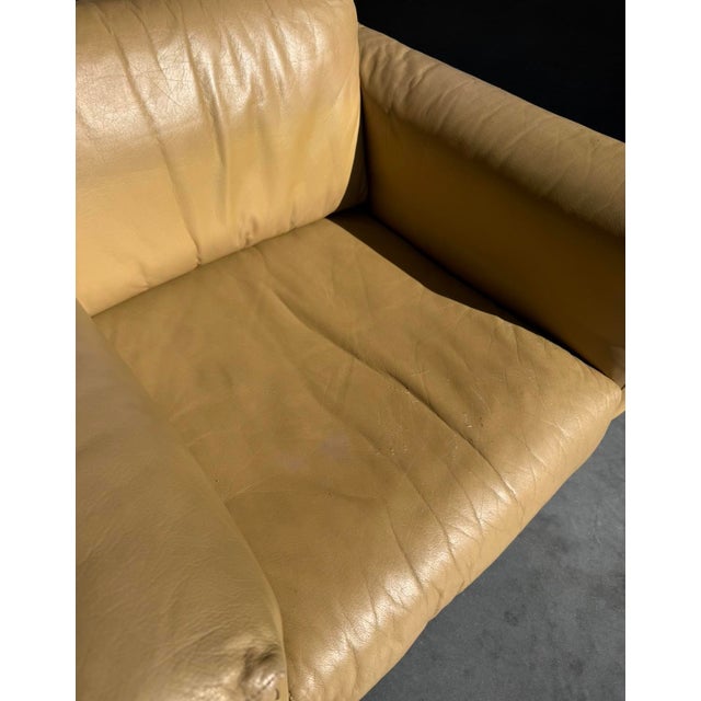 Tan Mid Century Afra & Tobia Scarpa for Gavina Bastiano Leather & Rosewood Club Chair For Sale - Image 8 of 14