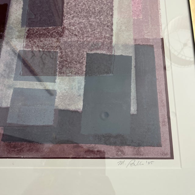 2020s Original Signed and Framed Geometric Abstract Monotype Artwork For Sale - Image 5 of 8
