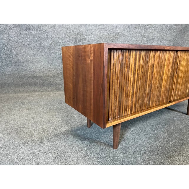 1960s 1960s Vintage Mid Century Tambour Record Cabinet/Credenza For Sale - Image 5 of 5