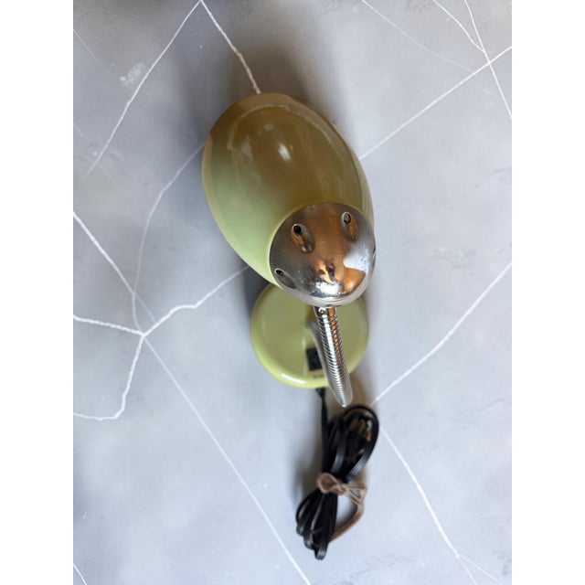 Vintage Mid-Century Modern Lime Green and Chrome Gooseneck Desk Lamp For Sale In Minneapolis - Image 6 of 10