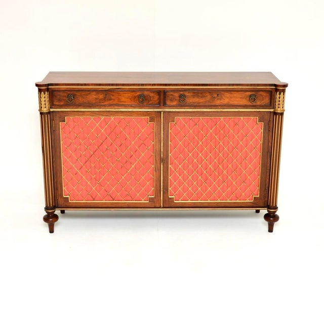 A stunning antique Regency Style grill front sideboard. This was made in England, it dates from around the 1930-50’s. The...