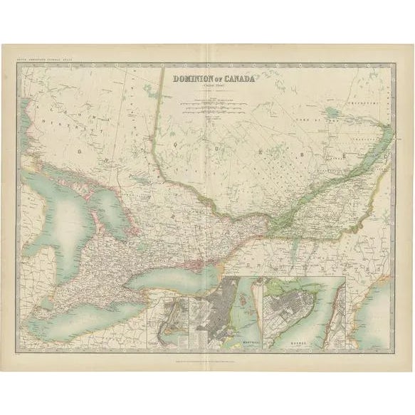 1900 - 1909 Antique Map of Canada by Johnston, 1909 For Sale - Image 5 of 5