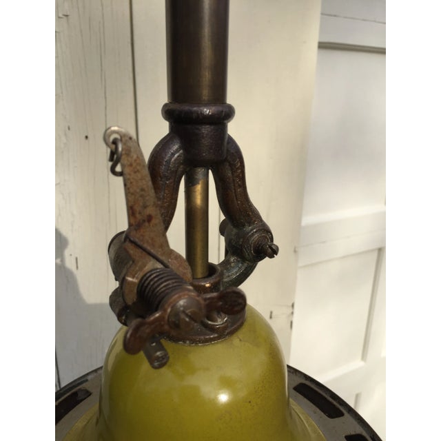 1910s Vintage Industrial Gas Fixture With Shade For Sale - Image 5 of 9