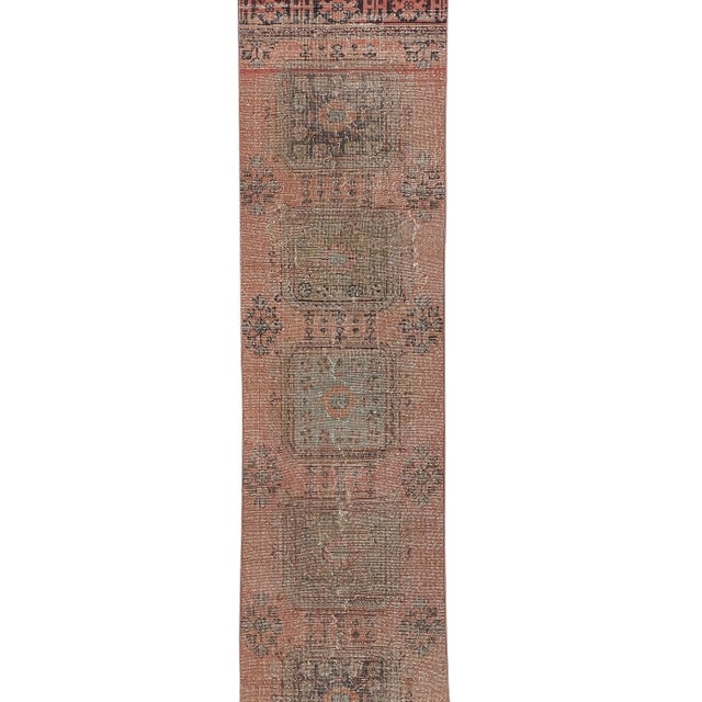 Turkish Oushak Runner With Eclectic Style 2'8'' X 22'4'' For Sale - Image 4 of 12