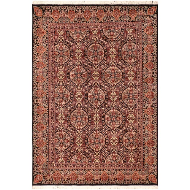 Boho Chic Organic 1990's Pak-Persian Black/Rust Wool Rug - 5'11'' X 9'0'' For Sale - Image 9 of 9