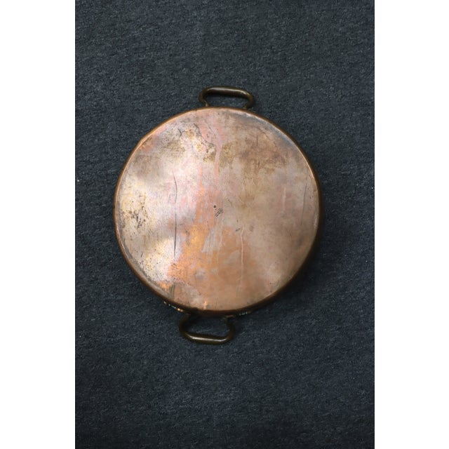 Copper Antique Copper Jam Pan With Riveted Brass Handles For Sale - Image 8 of 8
