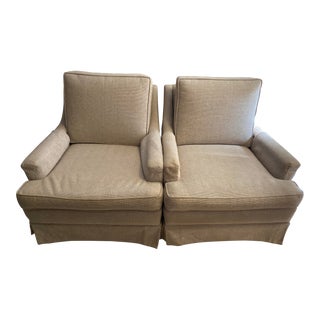 Vintage Mid-Century Style Upholstery Club Chairs - Set of 2 For Sale