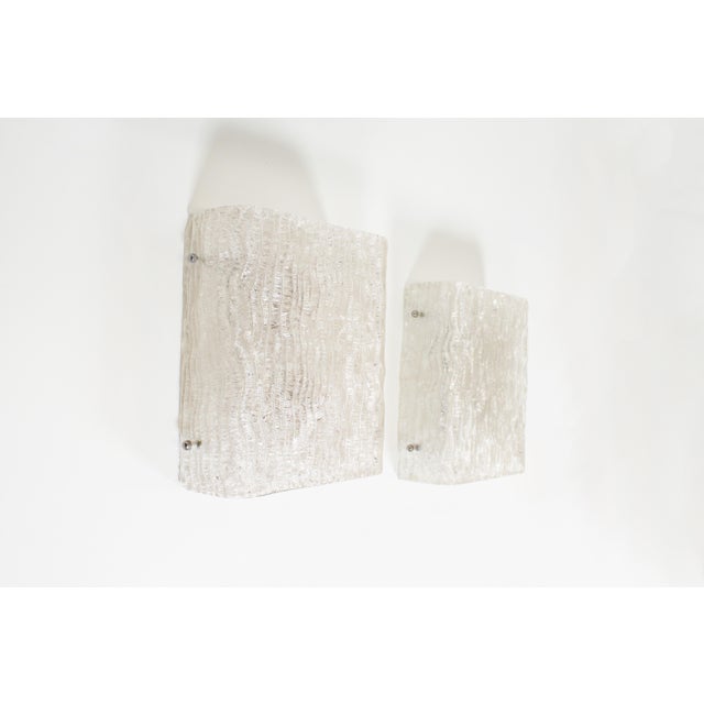 Large Vintage Ice Glass Wall Lamps from Kaiser Leuchten, 1970s, Set of 2 For Sale - Image 13 of 13
