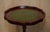 Heritage Pie Crust Edge Green Leather Gold Leaf Tripod Side Table For Sale - Image 3 of 15