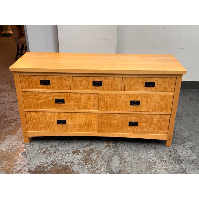 Design Plus Gallery Presents a Bird's Eye Maple Wood Dresser from Berkeley Mills. This solid wood dresser showcases an...