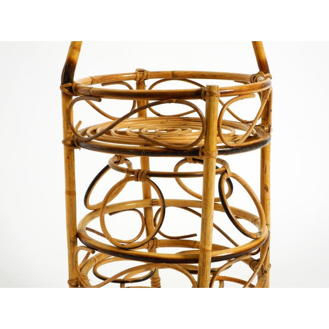 Mid-Century Italian Bar and Serving Trolley Made of Bamboo with Wheels, 1950s For Sale - Image 11 of 18