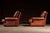 Mid 20th Century Pair of Mid 20th Century Italian-Inspired Leather Lounge Chairs in Red For Sale - Image 5 of 16