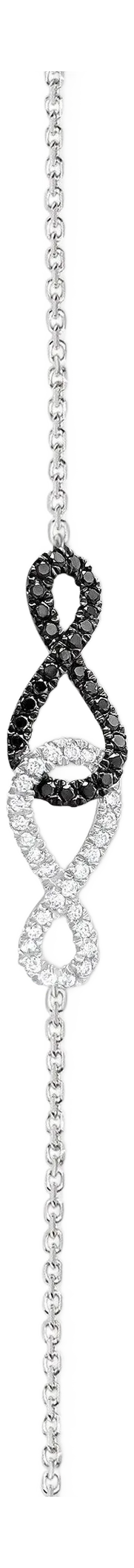 Black & White Diamond Infinity Bracelet/Anklet .20cttw