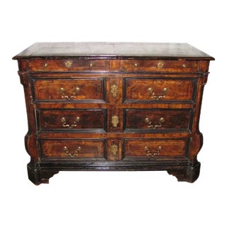 Antique Dutch Baroque Walnut Commode Chest of Drawers 18th Century For Sale