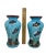 Late 19th Century Victorian Bristol Opaline Blue Glass Hand Painted Vases With Floral Design - a Pair For Sale - Image 11 of 13