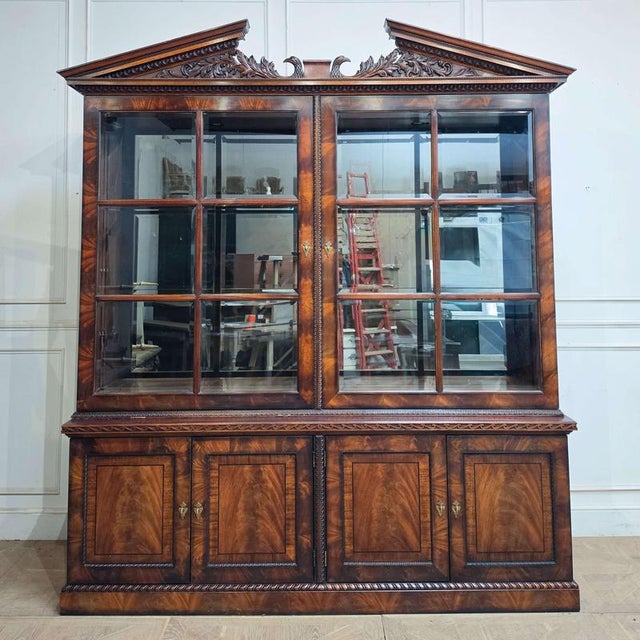 Flame Mahogany Display Cabinet, 1990s For Sale - Image 9 of 9