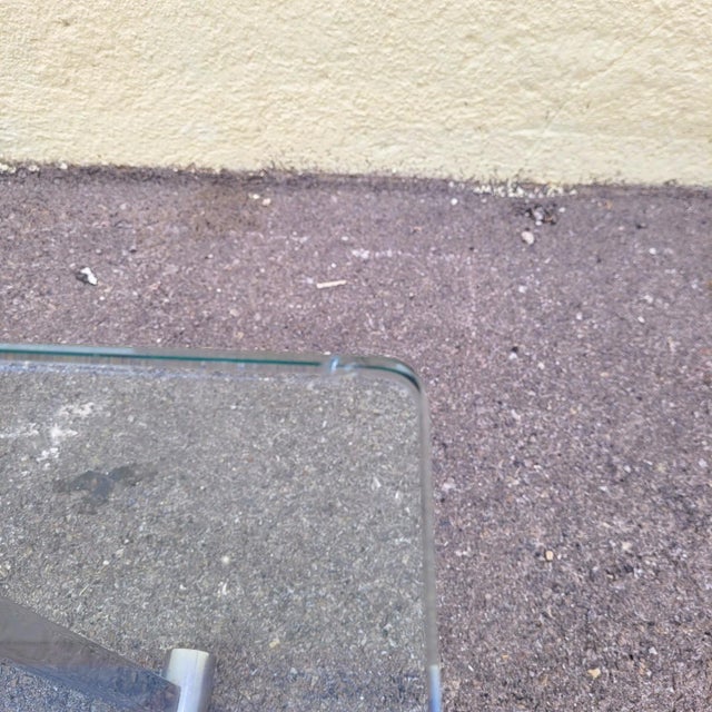 Vintage Glass and Metal Coffee Table, 1970s For Sale - Image 3 of 11