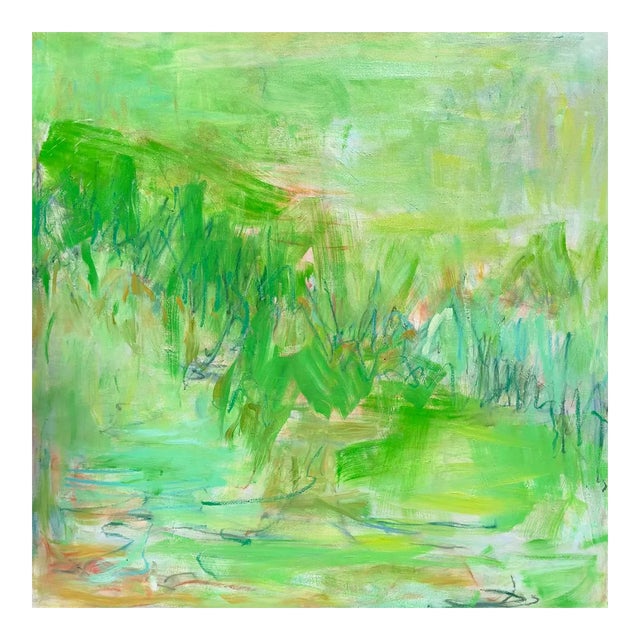 Large "Fresh Air" by Trixie Pitts Abstract Expressionist Landscape Oil Painting For Sale