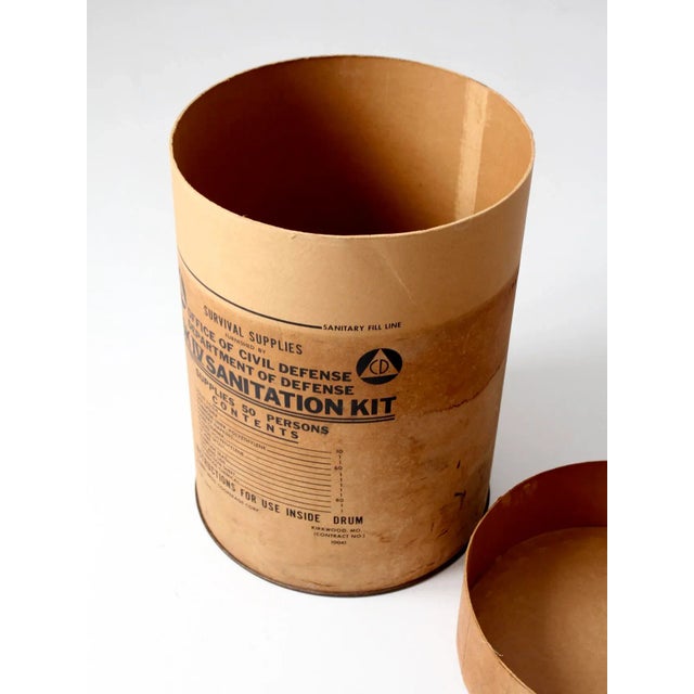 Circa 1962 Cold War Survival Kit Barrel Box For Sale - Image 4 of 9