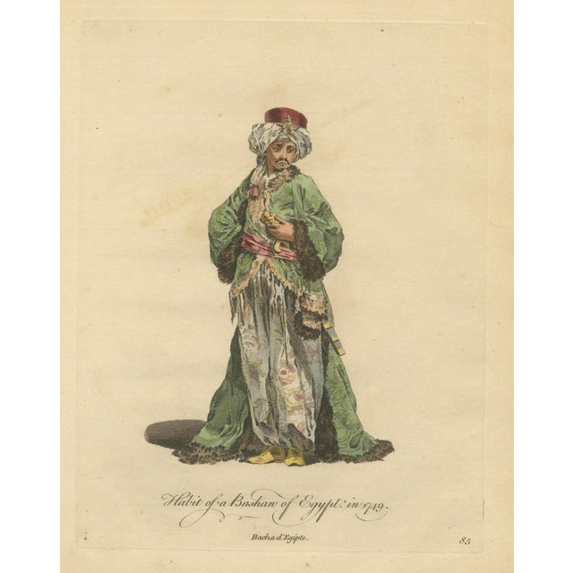 Hollywood Regency European School Artist, Habit of a Bashaw of Egypt, 1749, Engraving For Sale - Image 3 of 9