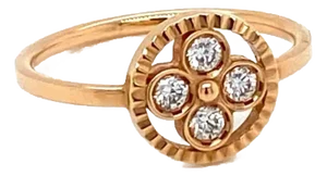 Louis Vuitton Blossom Diamond 18k Pink Gold Ring, Size 6