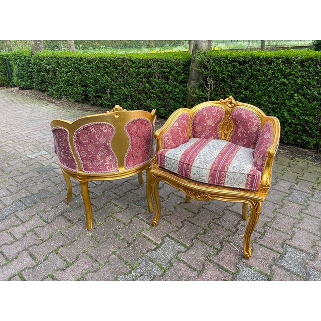 Gold 1980s French Louis XVI Gold Beech Bergere Chairs - 2 For Sale - Image 8 of 15