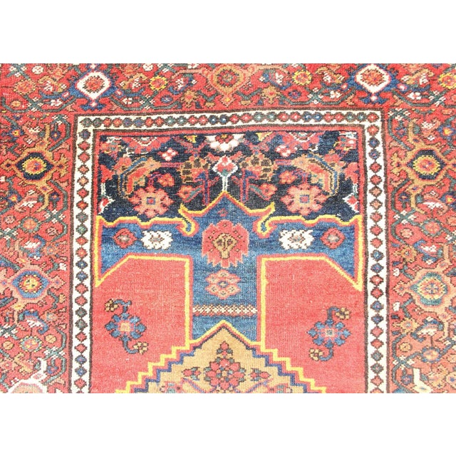 Textile Antique N. W. Persian Rug With Medallion and Rich Red and Blue Tones 3'6 X 6'5 For Sale - Image 7 of 12